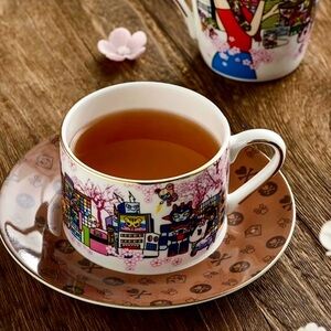 Tokidoki Around the World Ceramic Cup and Saucer Set NEW Cherry Blossom Series